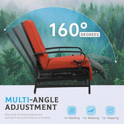 Incbruce Outdoor Lounge Chair Patio Furniture Adjustable Recliner - Image 7
