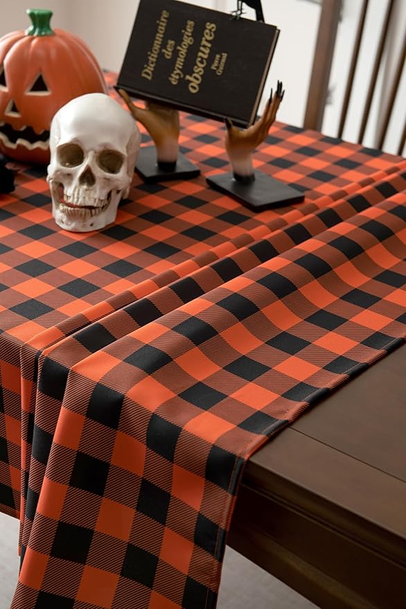 Classic Gingham Buffalo Tablecloth Fabric - Oblong 90x132 Inch Water Proof Checkered Table Cloth for Indoor Outdoor - Table Cover for Birthday, Picnics, BBQs, and Parties