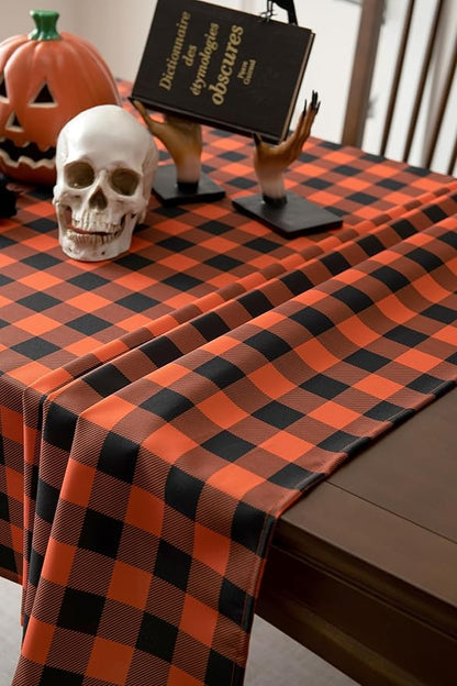 Classic Gingham Buffalo Tablecloth Fabric - Oblong 90x132 Inch Water Proof Checkered Table Cloth for Indoor Outdoor - Table Cover for Birthday, Picnics, BBQs, and Parties