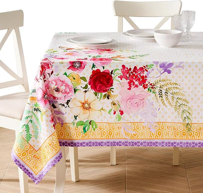 Maison d' Hermine Premium Table Cloth Rectangle Table 100% Combed Cotton 120 x 70 Inches Tablecloth Reusable Decorative for Dining Room, Farmhouse, Home, Party, Festive & Wedding - Summer Joy