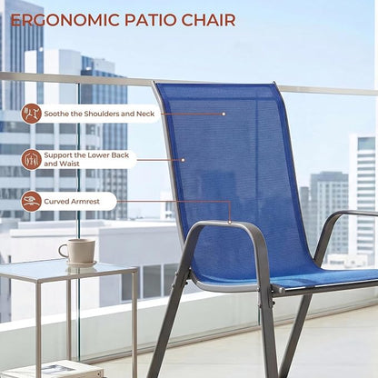 TLSUNNY Patio Chair, Outdoor Stackable Textilene Chairs Set of 4, - Image 3