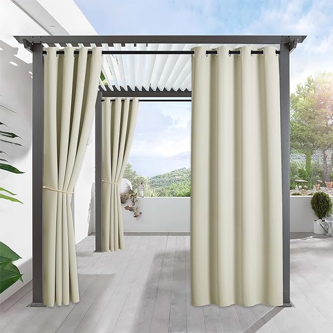 RYB HOME Outdoor Curtains for Patio Waterproof Privacy Thermal Insulated | by RYBHOME