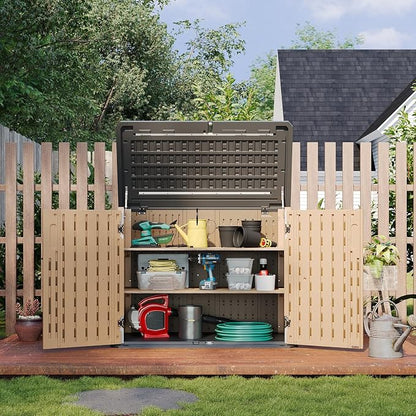 Aoxun Outdoor Storage Cabinet 35 Cu.Ft Outdoor Trash Can Storage Shed, and Lawn - Image 8
