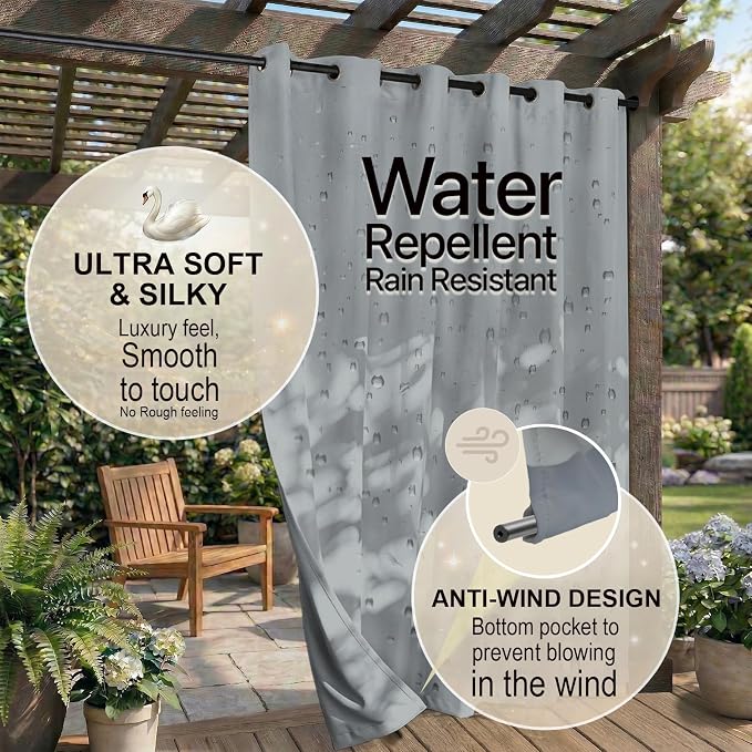 Waterproof Outdoor Curtain W52 x L63 - Image 4