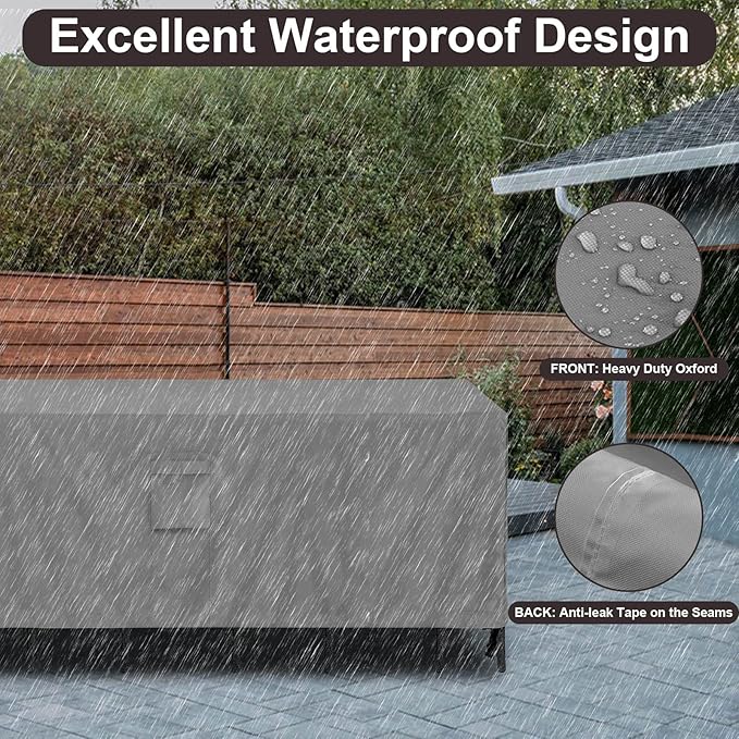 PureFit Patio Furniture Covers, Outdoor Table Furniture Cover Waterproof Rectangle, Patio Sectional Couch Set Cover for Deck, Lawn and Backyard, UV Resistant, 74"L x 47"W x 28"H, Gray