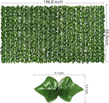DearHouse Artificial Ivy Privacy Fence - 197x68.9inch Artificial Hedges Fence and Faux Ivy Leaf Fence Decoration for Outdoor Indoor Garden Decor
