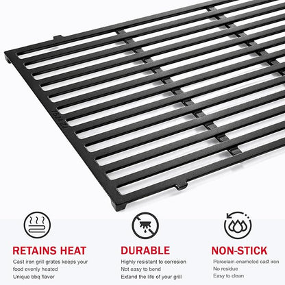 GGC 19.5" Grill Grates for Weber Genesis 300 Series, 7524/7528 Grill Parts Replacement for Weber E-310, E-320, E-330, S-310, S-320, S330, EP-310, EP-320, EP-330, 2 PCS Cast Iron Cooking Grid