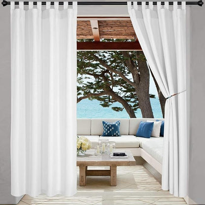 LORDTEX Indoor/Outdoor Curtains Waterproof Tab Top Patio Curtains | Sun by LORDTEX