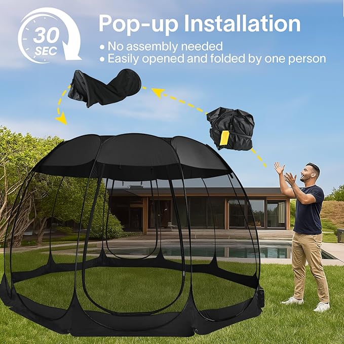 Alvantor Pop Up Screen House Tent, Instant Outdoor Gazebo - Image 4