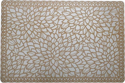 Gugrida Plastic Light Brown Placemats for Dining Table Tablemats Vinyl PVC Table Mats for Kitchen 6pcs