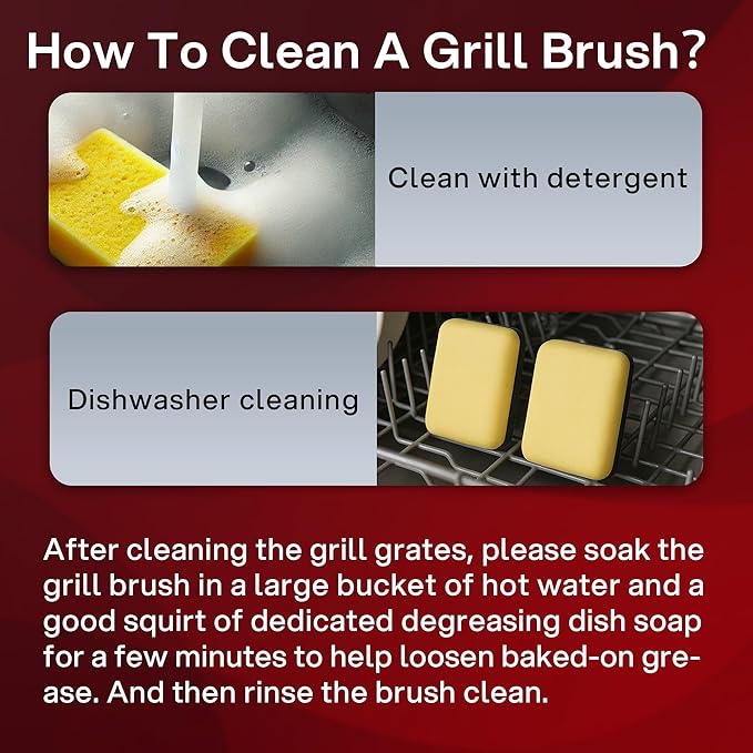 2025 Version Grill Brush Bristle Free with Scraper, BBQ Scrubber for Grill, Grill Cleaning Brush, Grill Brush for Outdoor Grill, Safe Grill Cleaner for Outdoor Grill with Double Grip Handle Design