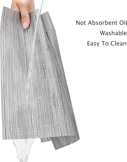 Myir JUN Table Runner, Vinyl Table Runner Indoor 72 Inch Long Arbitrarily Cropped Runner for Table Heatproof for Home Party (Silver, 15 x 72 inch)