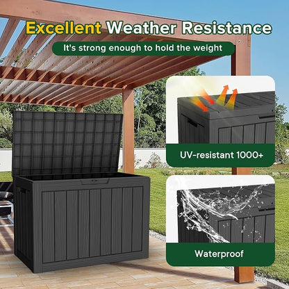 Outdoor Storage Box, 50 Gallon Waterproof Deck Box, Snap-Together Storage Bin - Image 5