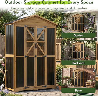 Outdoor Wooden Storage Shed Cabinet - Image 7
