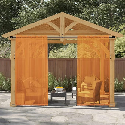 Outdoor Sheer Curtains for Patio Waterproof, 2 Panels Rod Pocket Indoor/Outdoor - Image 3