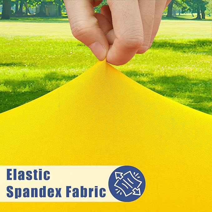 Spandex 6 Foot Rectangle Table Cloth 6 Pack, Elastic Fitted Tablecloths for Picnic, Stretch Washable Patio Table Cover for Outdoor, Camping, Banquet and Parties (Yellow, 30"x72")