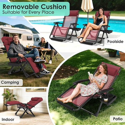 Suteck Oversized Zero Gravity Chair, 500LBS 33" XXL Reclining Lounge Chairs | - Image 3