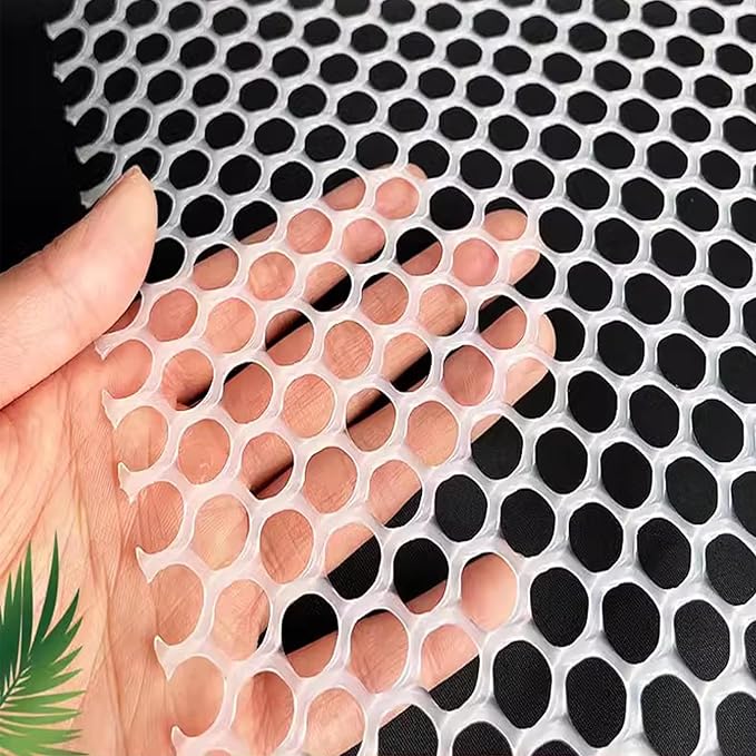 Plastic Wire Mesh Fence 39.3 Inches Wide Safety Fence Roll Balcony Protection Net Fencing Multi-Use Decorative Barrier for Chicken, Snow, Poultry, Patio, Garden, P(Size:1x10M - Mesh 1.8cm,Color:White)