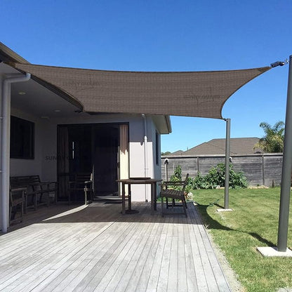 SUNNY GUARD Custom Size 10'x16' Brown Sun Shade Sail Rectangle UV Block Shade by SUNNYGUARD