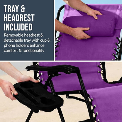 Best Choice Products Set of 2 Extra Wide Adjustable Steel Mesh Zero Gravity - Image 8