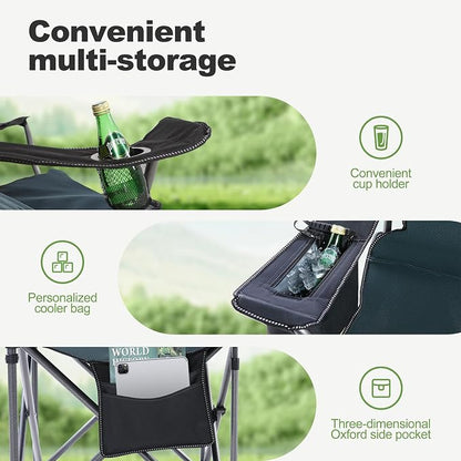 LET'S CAMP Folding Camping Chair Oversized Heavy Duty Padded Outdoor Chair | - Image 6