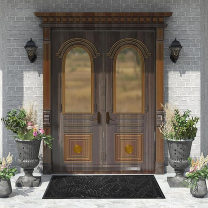 Yimobra 60x36 Large Door Mat Outdoor Indoor, All-Season Waterproof Door Mat Outside Entrance, All-Weather Non-Slip Outside Doormat for Garage Patio Entryway, Black