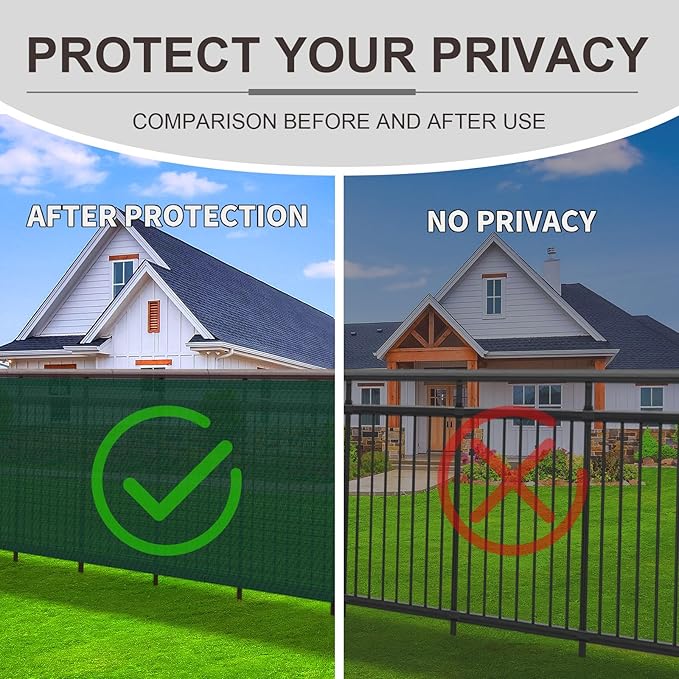 LOVE STORY Custom Size 3'x13' Dark Green Balcony Privacy Screen,UV Block Privacy Fence Screen,90% Shield for Outdoor Pool Garden Apartment Railing