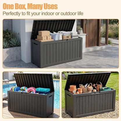 Outdoor Storage Box, Waterproof 110 Gallon Resin Deck Box - Image 4