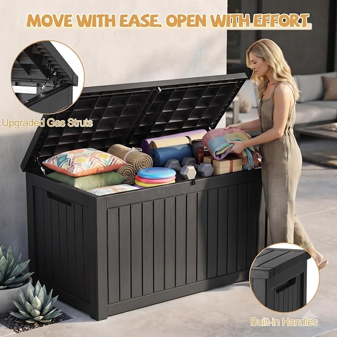 Outdoor Storage Box Waterproof, 300 Gal Gen 2 Resin Deck Box - Image 5