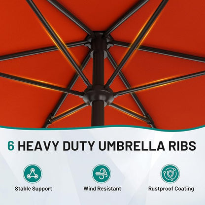 7.5FT Patio Umbrella Table Market Umbrella w/Tilt and Crank, Heavy-Duty Outdoor - Image 7