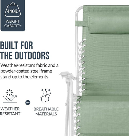 Best Choice Products Set of 2 Extra Wide Adjustable Steel Mesh Zero Gravity - Image 6