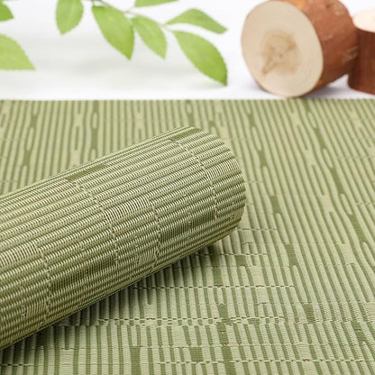 Myir JUN Table Runner, Vinyl Table Runner Indoor 72 Inch Long Arbitrarily Cropped Runner for Table Heatproof for Home Party (Green, 12 x 72 inch)