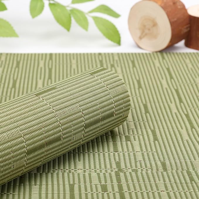 Myir JUN Table Runner, Vinyl Table Runner Indoor 55 Inch Long Arbitrarily Cropped Runner for Table Heatproof for Home Party (Green, 15 x 55 inch)