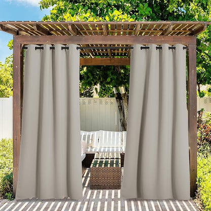 NICETOWN 2 Panels Natural Outdoor Curtains - Image 2