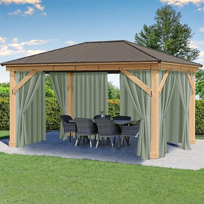 Outdoor Curtains for Patio Waterproof Rod Pocket 4 Pcs 54x95 Sage Green | by HolidayIdeas