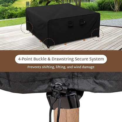 iBirdie Outdoor Patio Furniture Set Covers 126 x 126 inch Waterproof Weatherproof Square Cover, Heavy Duty 600D for Outside Dining Table and Chairs fit 125 x 123, 124 x 124