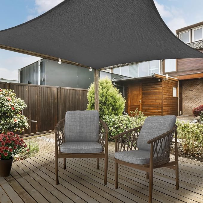 AsterOutdoor Sun Shade Sail Rectangle 10' x 13' UV Block Canopy - Image 6