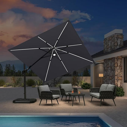 PURPLE LEAF Patio Umbrella Left-right Tilt 10FT by PURPLELEAF