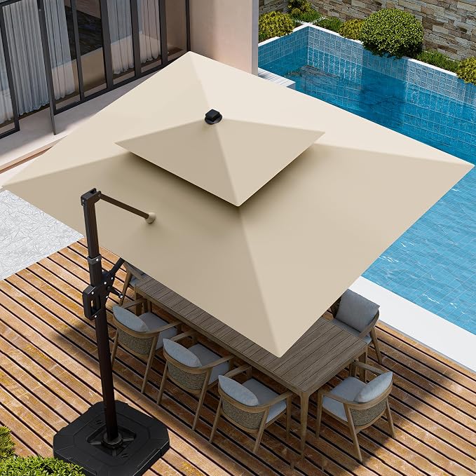 9' X 12' Cantilever Patio Outdoor Umbrella - Image 4
