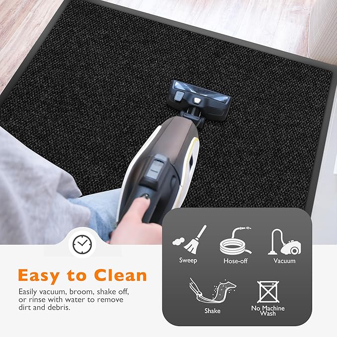 Custom Size Extra Large Front Door Mat, 2FT x 22FT Indoor Outdoor Entrance Commercial Floor Mat, Heavy Duty Dirt Trapper Doormat for Entryway Welcome Mat, Low Profile, Non-Slip, Waterproof