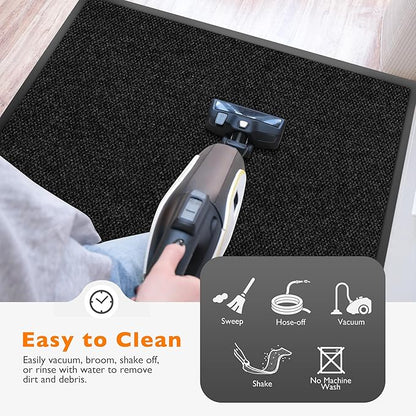 Custom Size Extra Large Front Door Mat, 4FT x 16FT Indoor Outdoor Entrance Commercial Floor Mat, Heavy Duty Dirt Trapper Doormat for Entryway Welcome Mat, Low Profile, Non-Slip, Waterproof