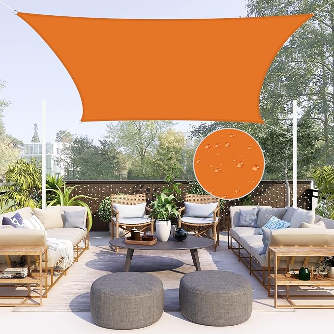 Neween Shade Sails, Waterproof Sun Shade Sail Rectangle UV Block Canopy Sun by Neween