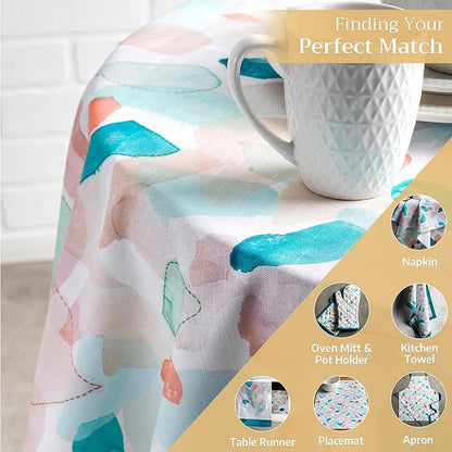 Maison d' Hermine Table Cloth Round Table 100% Cotton 69 Inches Tablecloth Reusable Decorative Everyday Use for Dining Room, Farmhouse, Home, Party, Festive & Wedding Spring Summer - Summer Picnic