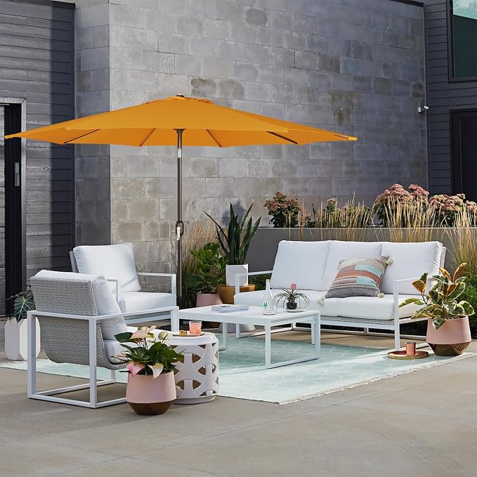 9' Outdoor Patio Umbrella, Outdoor Table Umbrella, Yard Umbrella, Market - Image 8