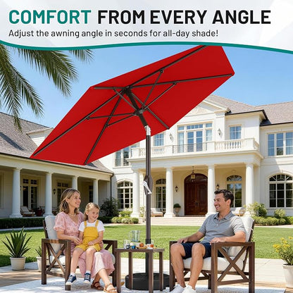 7.5FT Patio Umbrella Table Market Umbrella w/Tilt and Crank Heavy-Duty Round - Image 4