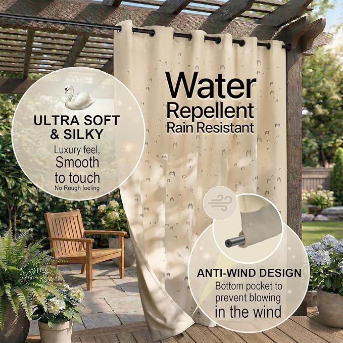 Waterproof Outdoor Curtain W52 x L84 - Image 4