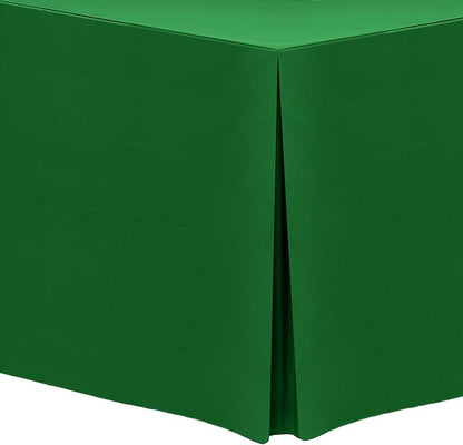 Ultimate Textile -5 Pack- 5 ft. Fitted Polyester Tablecloth - Fits 30 x 60-Inch Banquet and Folding Rectangular Tables - 42" H, Emerald Green