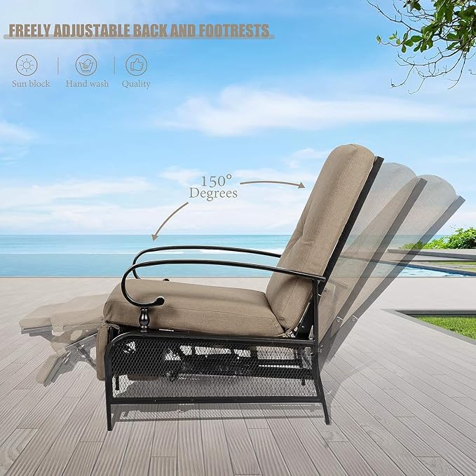 SUNCROWN Outdoor Adjustable Recliner Chair - Image 7