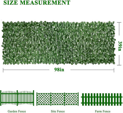 iCover Artificial Ivy Privacy Screen for Fence, 39x98in Strengthened Joint Prevent Leaves Falling Off, Faux Hedge Panels Greenery Vines, Decorative Fences for Outdoor Garden