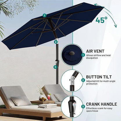 9 FT Patio Umbrella for Outdoor, Outdoor Table Umbrella - Image 5